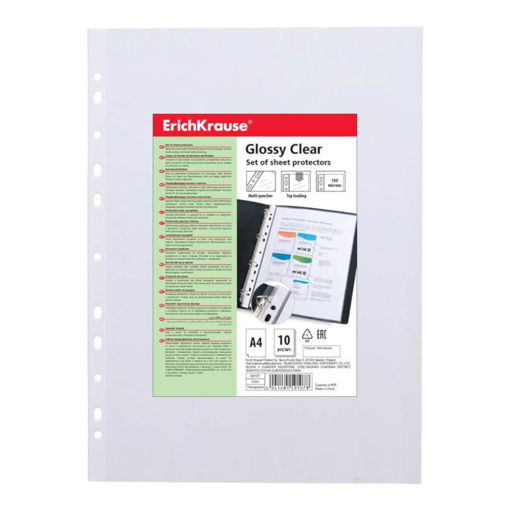 Picture of EK PUNCHED POCKETS A4 X10 - 100 MICRONS